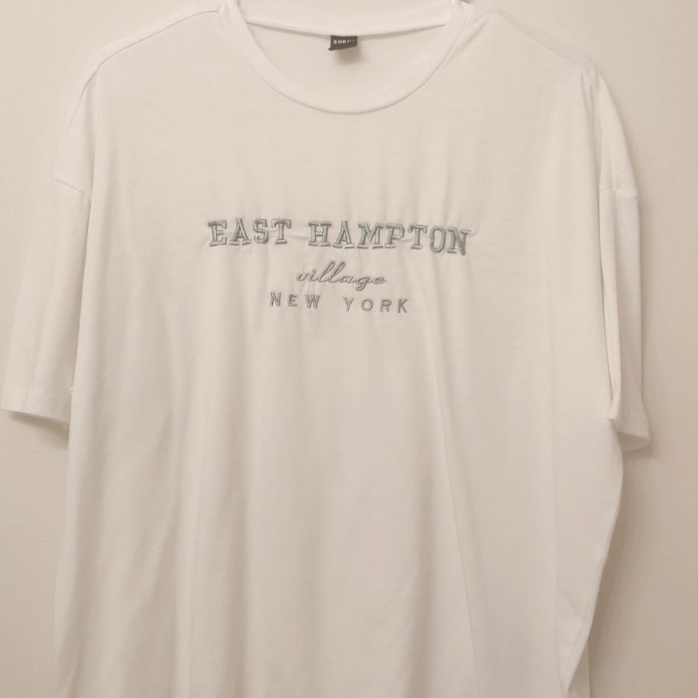White tee w/ slogan